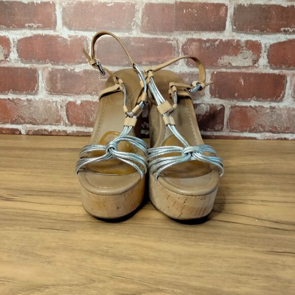 Coach Wedges Womens Size 9.5 Easy On Platform Heeled Sandals Signature C Style - Picture 4 of 8